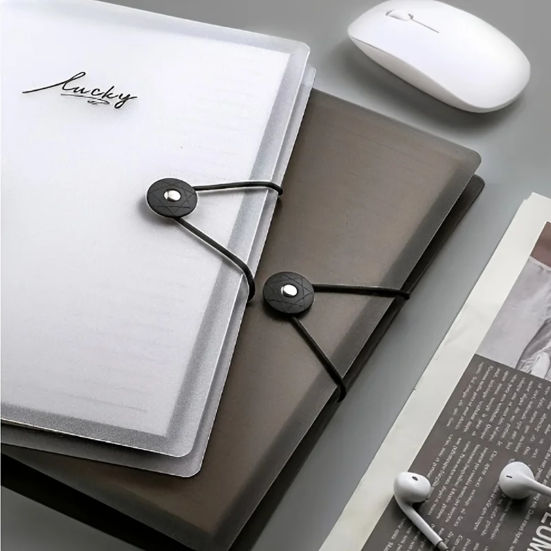 1pc Transparent Loose Leaf Binder - 5-Ring Adjustable A4 Notebook Organizer with Refillable Pages, Crystal Clear & Black Options