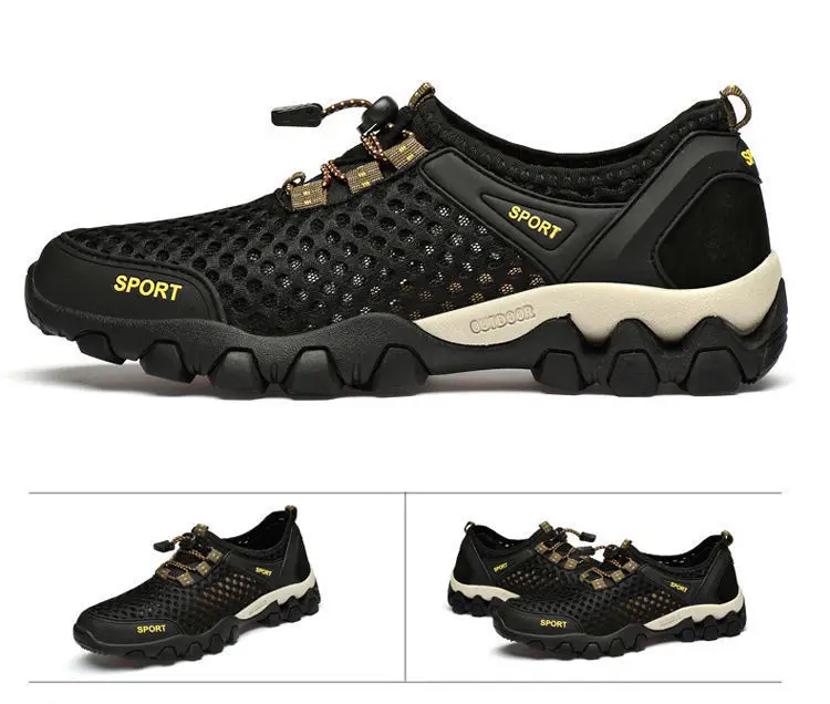 Herren Mesh atmungsaktive Wanderschuhe Sommer rutschfeste weiche Sohle Sportschuhe Outdoor verschleißfeste stoßdämpfende Laufschuhe – Detail 27