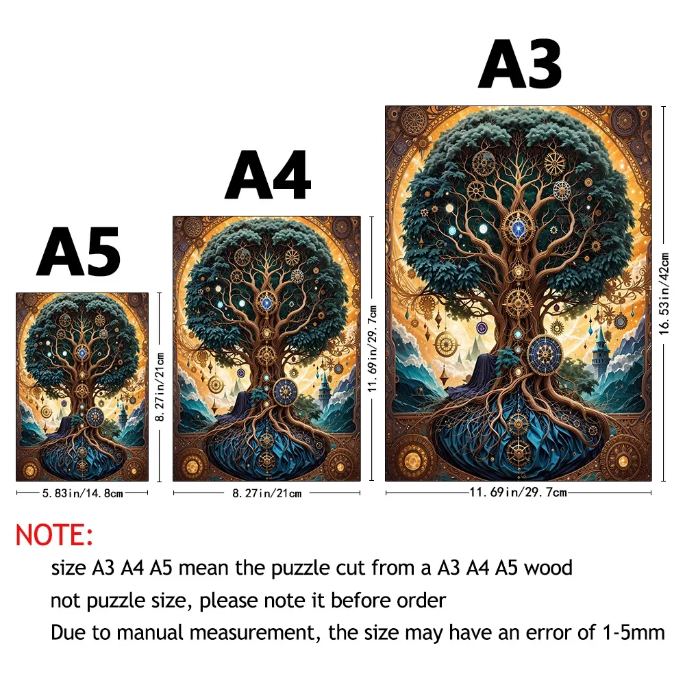 Colorful Tree Wooden Puzzle Uniquely Irregular Animal Shaped Wooden Jigsaw Puzzles Toys Christmas Gift