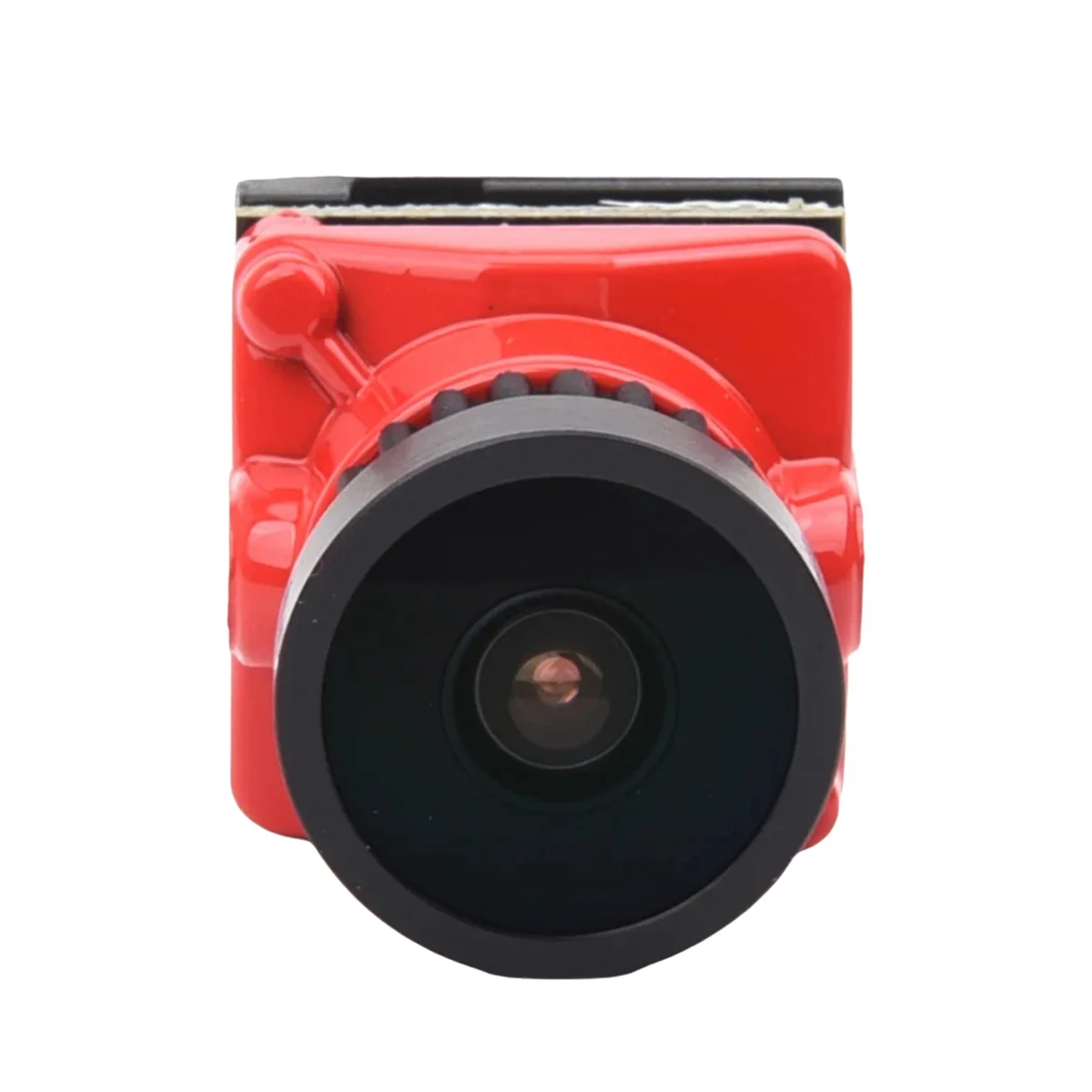 Caméra FPV Mista Ratel 2000TVL OSD installée sur un drone, câbles branchés, prête pour le vol FPV