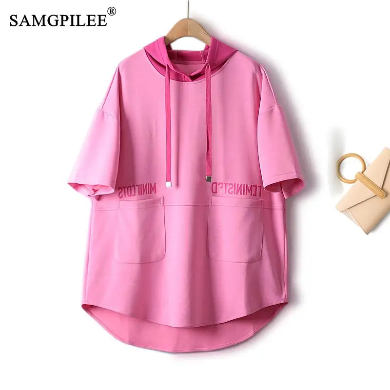 

Женская футболка контрастных цветов, повседневный спортивный свитер контрастных цветов с капюшоном и коротким рукавом, женские футболки, весна 2023