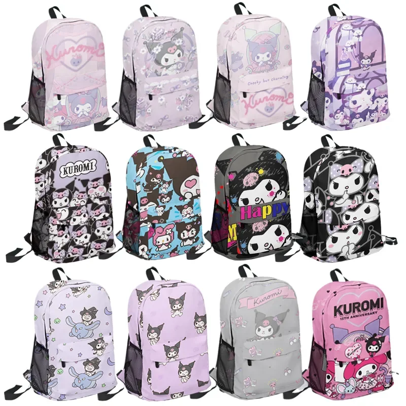 

Anime Kawaii Sanrioed Cartoon Anime Figure Kuromi My Melody Canvas Backpack Cute Large Capacity Student Schoolbag Children Gifts