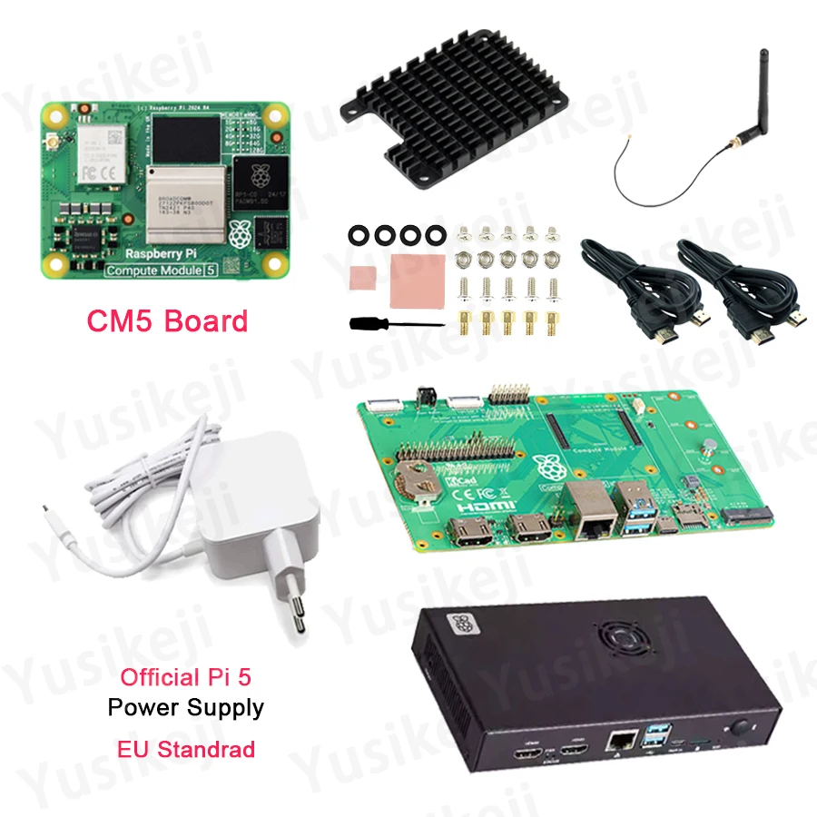 thumbnail image 1 of Raspberry Pi CM5 Development Kit CM5 Kit Computer Module 5 IO Expansion Board,IO Case,Heatsink,Power Supply,HDMI Cable, 1 of 5