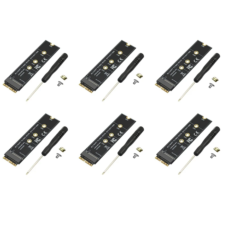 

Карта адаптера 6X M.2 NVME SSD для Air Pro Retina 2013-2017 NVME/AHCI SSD Kit для A1465 A1466 A1398 A1502