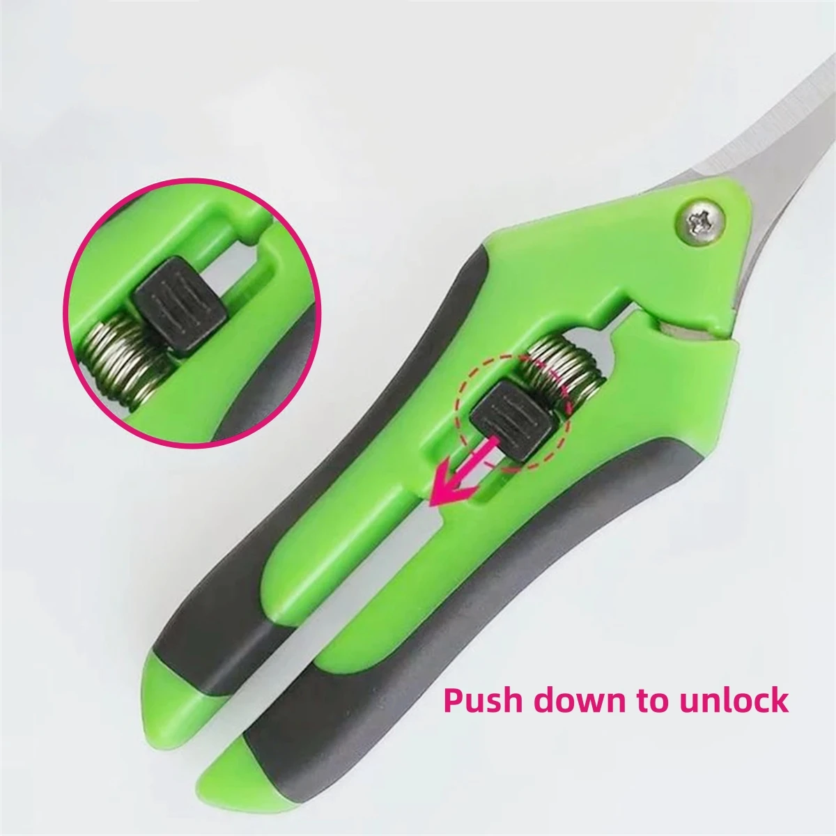 스테인레스 스틸 가지 가지 가지 치기 가위, 정원 과수원 식물 꽃 과일 나뭇 가지 접목 가위, 스트레이트 및 벤드 헤드, 1PC