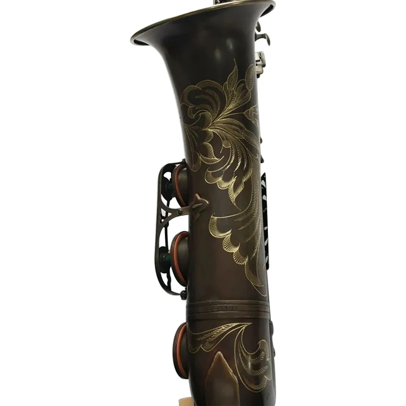 New jazz Brand Tenor Saxophone Mark VI Grave Black Professional Music Instruments Antique copper Simulation Brass Sax Wit