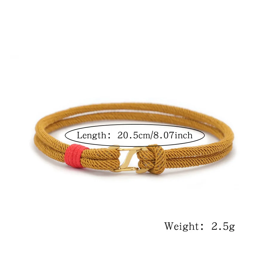 Stainless Steel Thin Rope Bracelet For Men With S Buckle