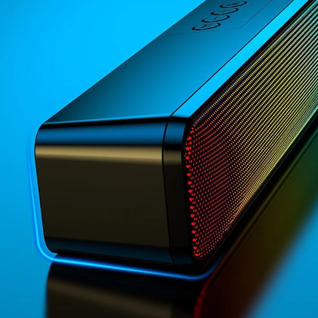 RGB Wireless Speaker Bluetooth-Compatible Portable Mini Loudspeakers with Subwoofer Desktop Speaker Double Speaker for PC Laptop 5