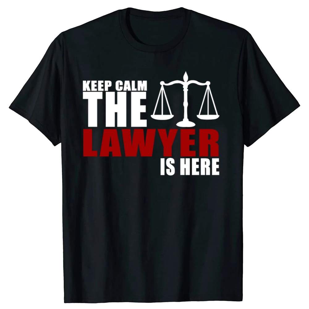 Neuartiges, tolles „Keep Calm The Lawyer Is Here“-T-Shirt für Valentinstagsparty, kurzärmelig, lustiges Harajuku-Hip-Hop-T-Shirt, Streetwear