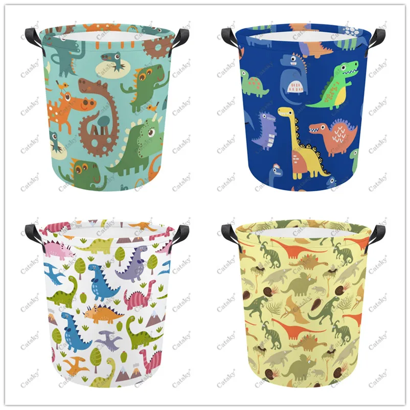 

Cartoon Animal Dinosaur Print print pattern folding laundry basket storage basket waterproof laundry dirty clothes finishing bag