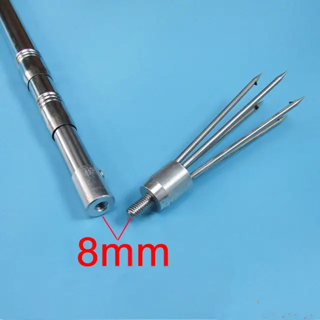 Cabeza de pesca de hilo de 8mm, tenedor de Gaff, 5 puntas, lanza de pescado con púas, lanza de pesca, cabeza de arpón, equipo de pesca - Imagen 3