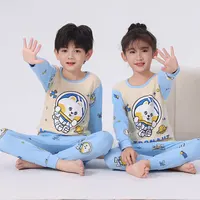 Baby Kids Pajamas Sets Cotton Boys Sleepwear Suit Winter Girls Pajamas Cartoon Cat Pijamas T-shirt+Pants 2pcs Children Clothing 3