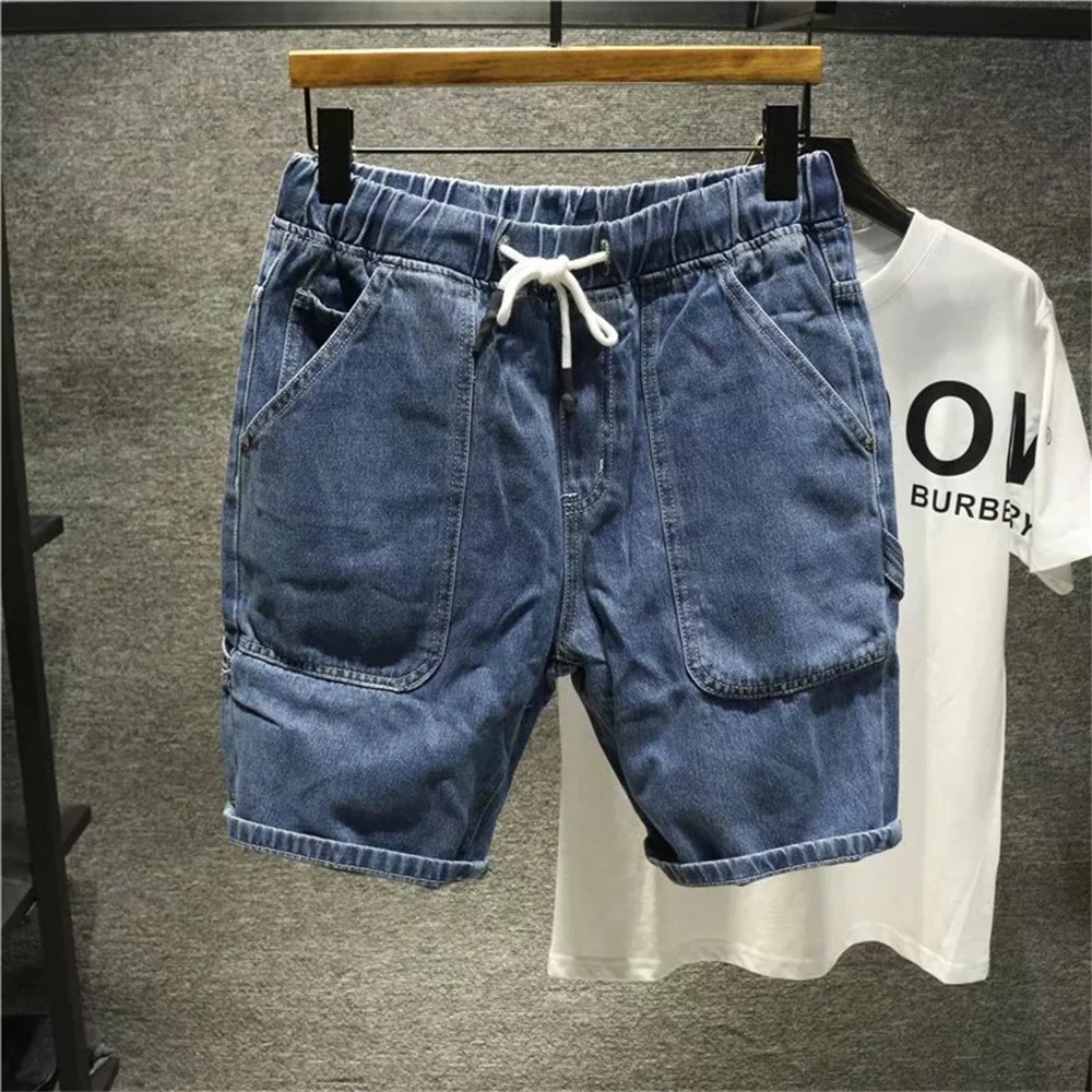 Fashion Brand Men Jeans Shorts Hole 2023Streetwear Harajuku Slim Straight Denim Shorts Summer Casual Baggy Ripped Jeans for men