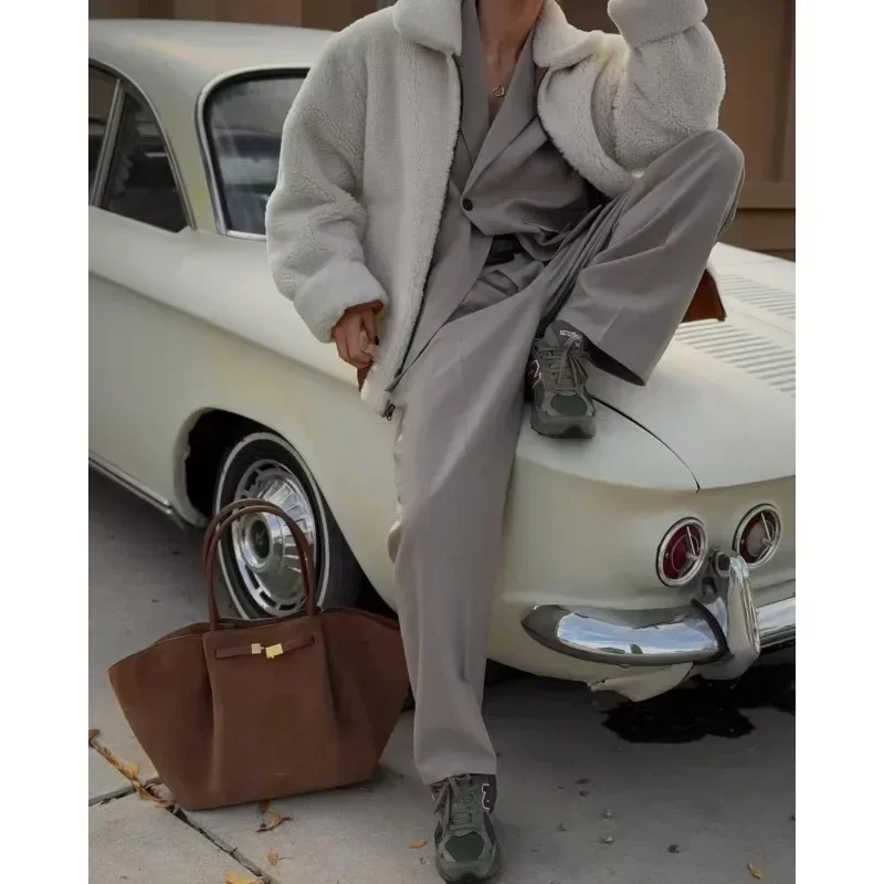 shoulder bag ladies handbag underarm bag Autumn and Winter Suede Frosted Tote Bag Commuting Retro One-shoulder Hand-held Armpit Bag for Women