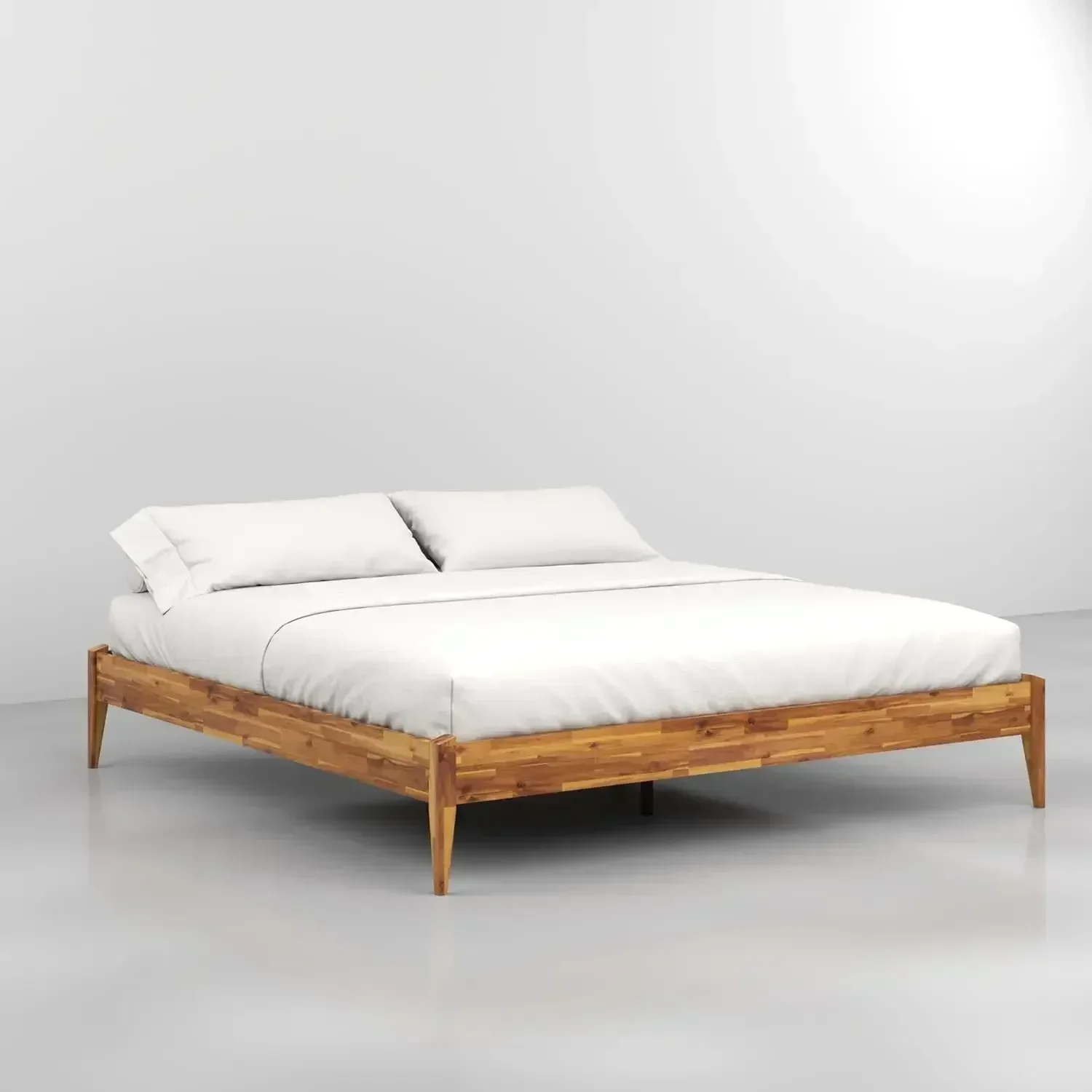 Dinkee King Bed Frame Wood 15 Inch - Solid Wood Platform Bed Frame - Japanese Joinery Bed - Modern & Minimalist Style
