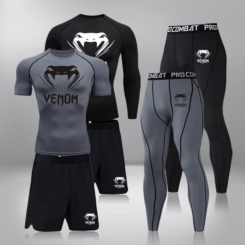 Men's Compression Sportswear Suits Gym Tights Training Clothes Workout Jogging Sports Set Running Rashguard Tracksuit For Men 5