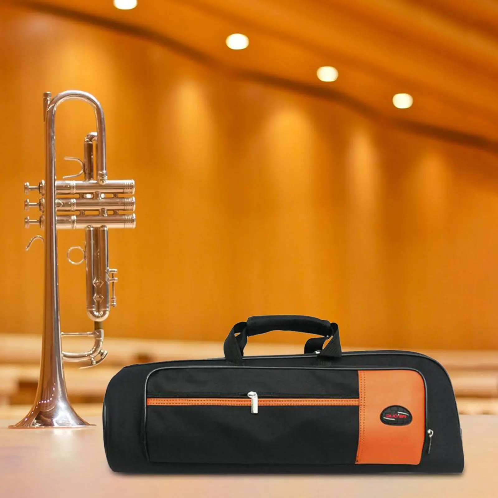 Oxford Cloth Trumpet Bag Professional Beginners Gift with Strap Pocket Zipper Trumpet Carrying Case for Stage Performance Travel