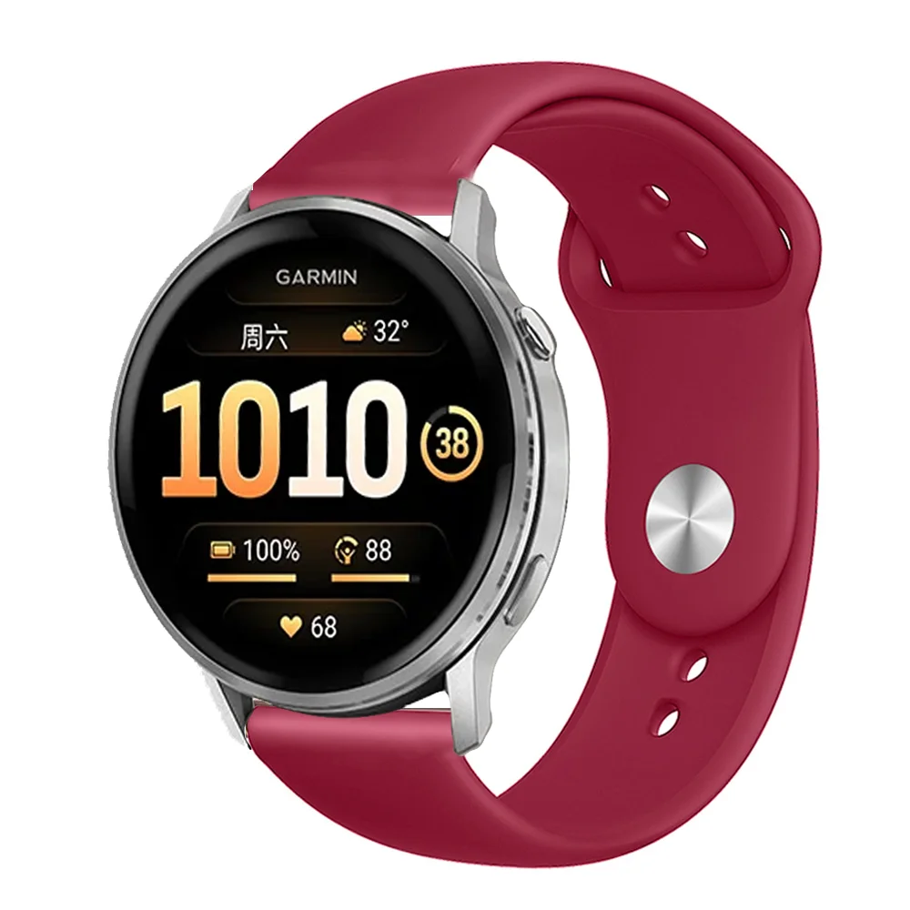 Silicone Sports Strap - Adjustable Fitness Bracelet, 20/22 mm Band
