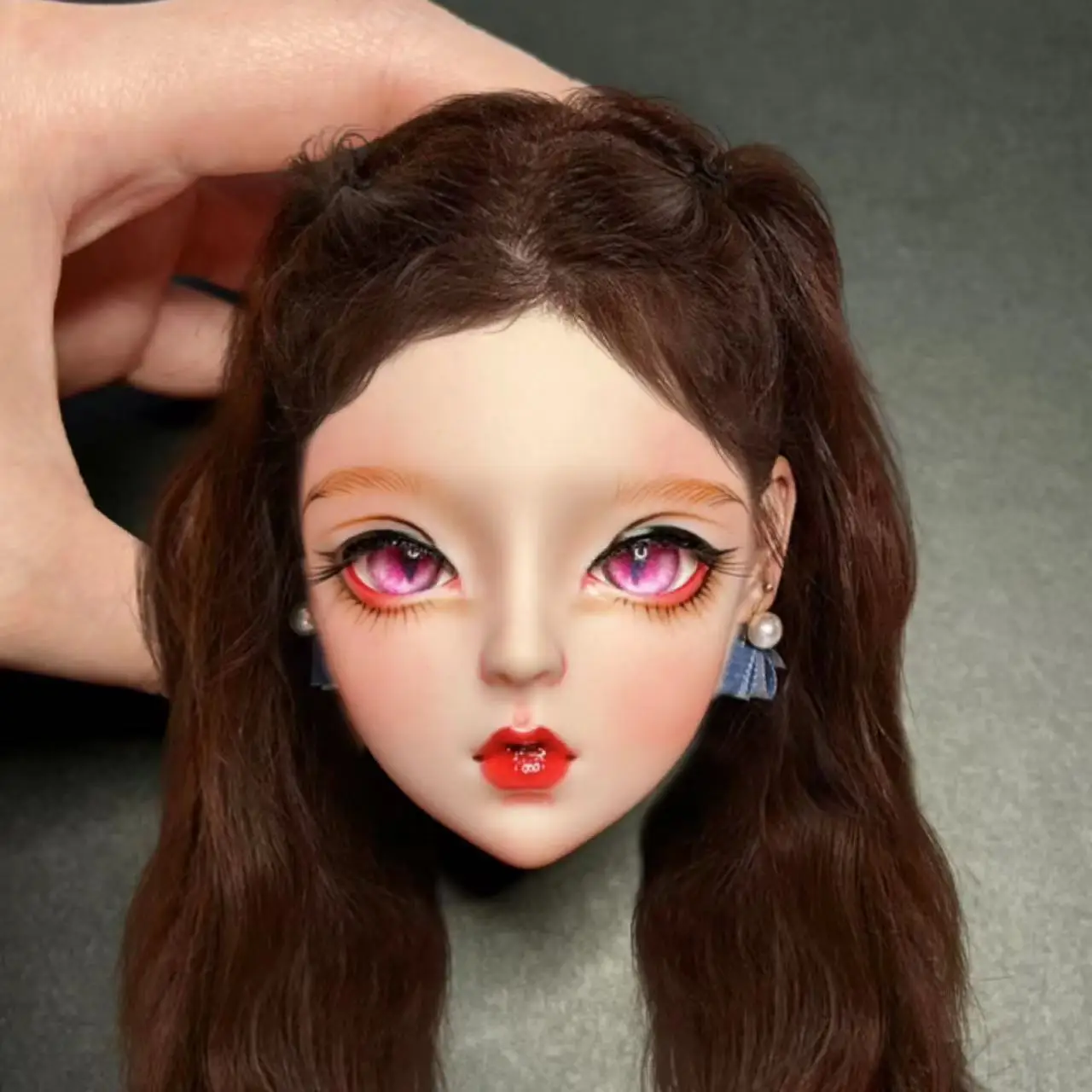 

New 1/3 Doll Head With Makeup Girl Doll Head For Makeup Girl Doll Head With 3D Colorful Eyes