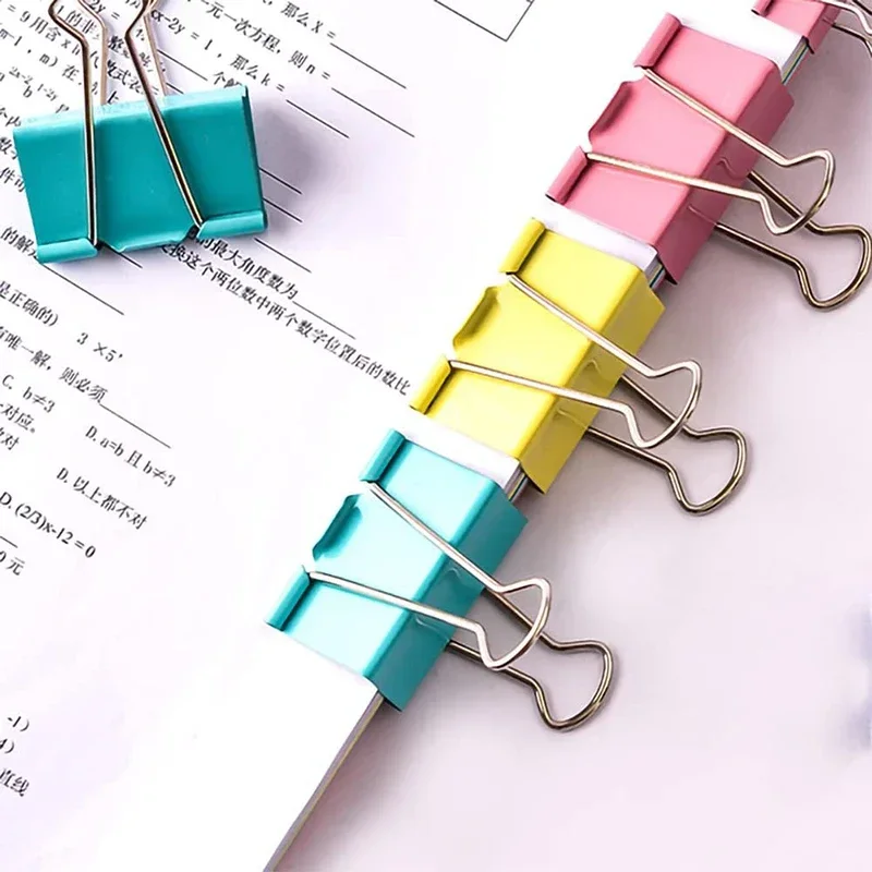 5-30Pcs 금속 바인더 클립 책에 사용되는 다채로운 파일 종이 클립 문구 클립 학교 사무용품 15/19/25/32/41/51mm