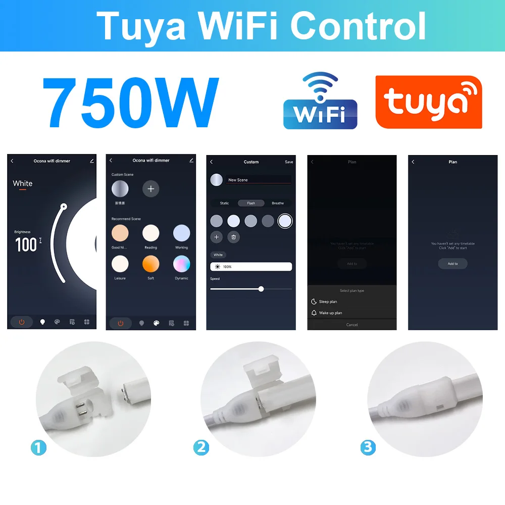 Фото Умный Wi-Fi-контроллер для 8 мм печатной платы, 110 В/220 В, 288 светодиодов/м №2