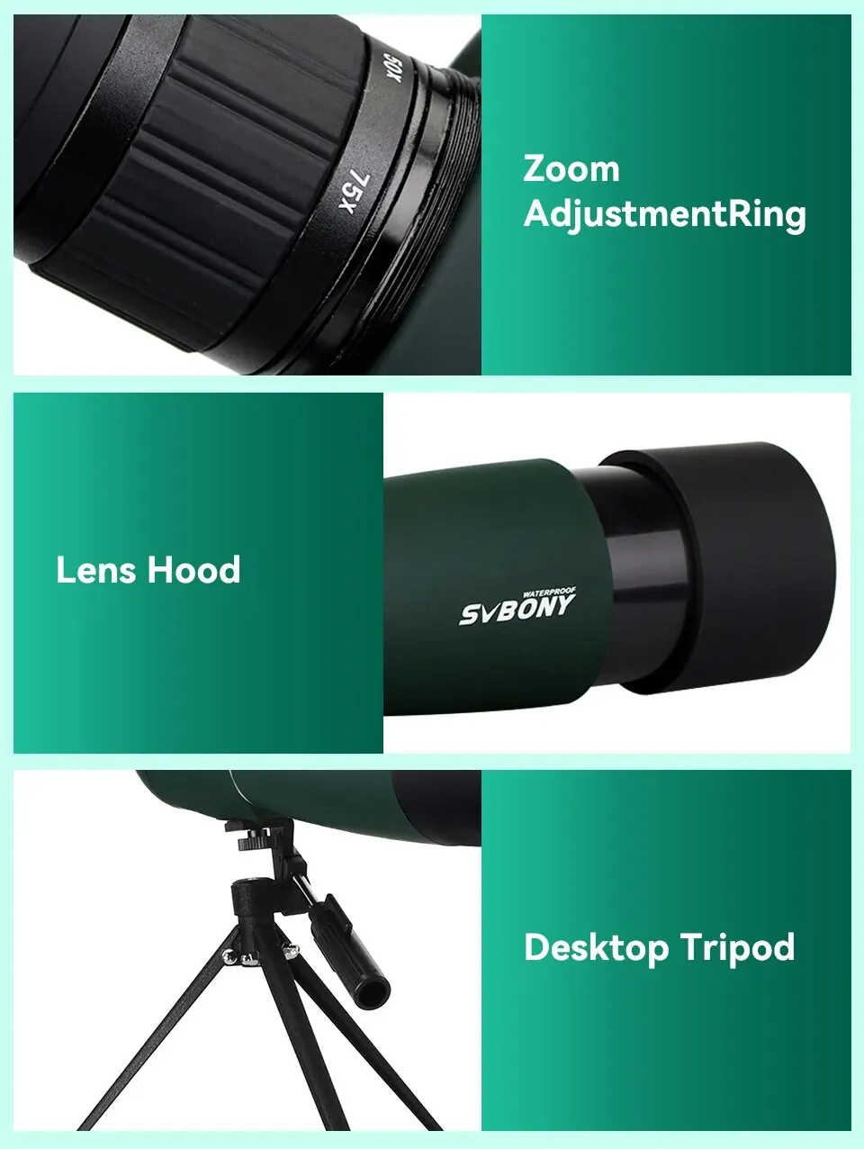 S7d94829e347e4baea1603c09ad4f0115z F9308B luneta teleskopowa monokular potężna lornetka Bak4 FMC wodoodporna ze statywem Camping