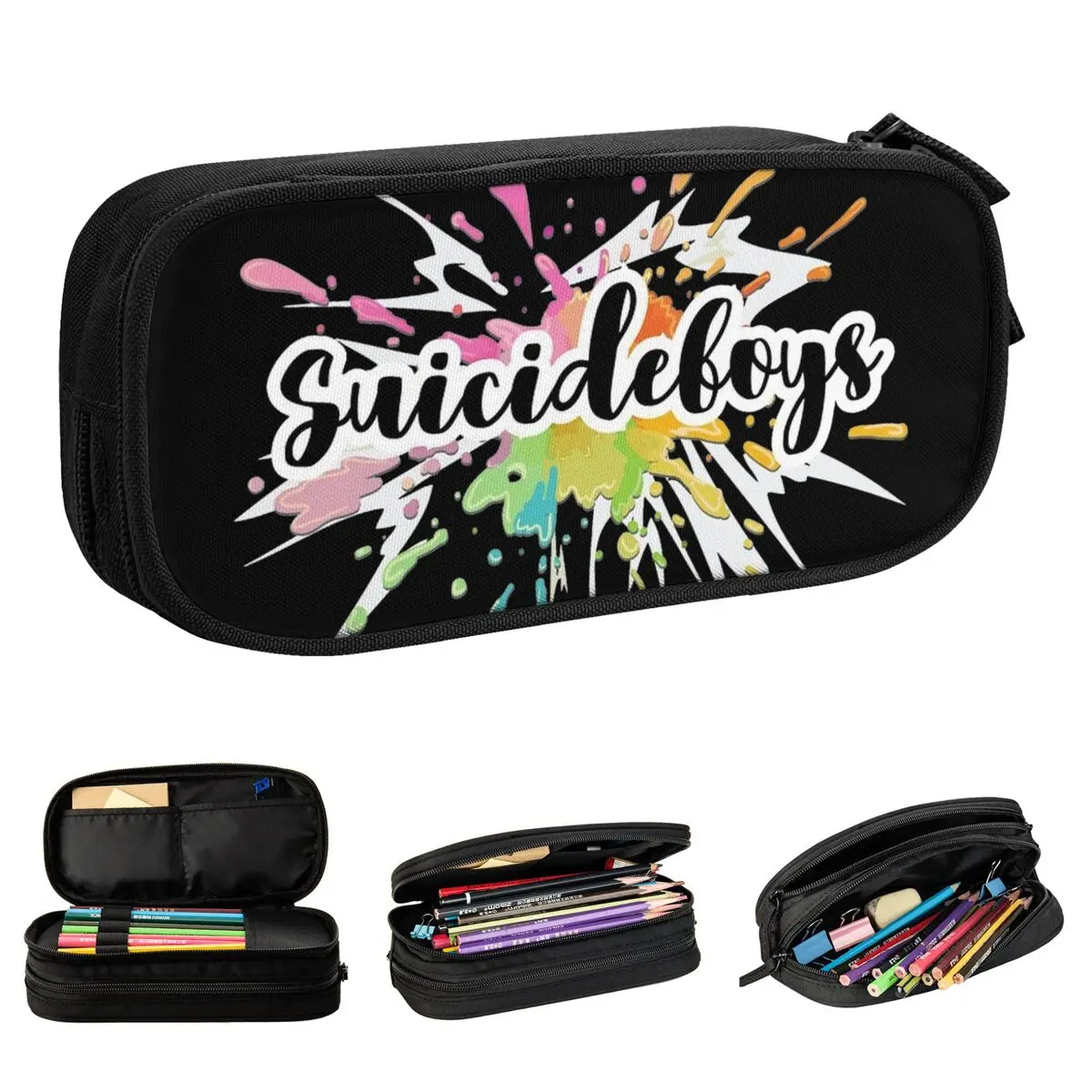 

Suicideeboys Rap Music Hiphop Pencil Case Double Layer Large Capacity Office Accessories Pencil Case Stationery Perfect Gifts