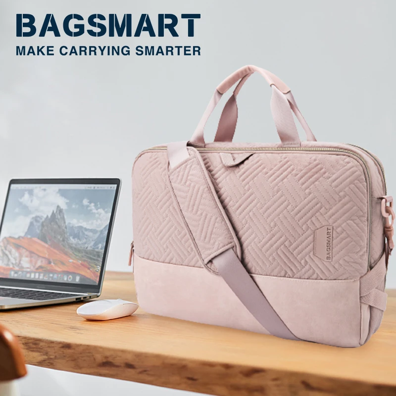 Bolsa do Portátil Case Bagsmart 13.3 14 15.6 Polegada Anti-queda Notebook Bolsa para Macbook ar Pro 13 15 Computador Bolsa de Ombro Maleta