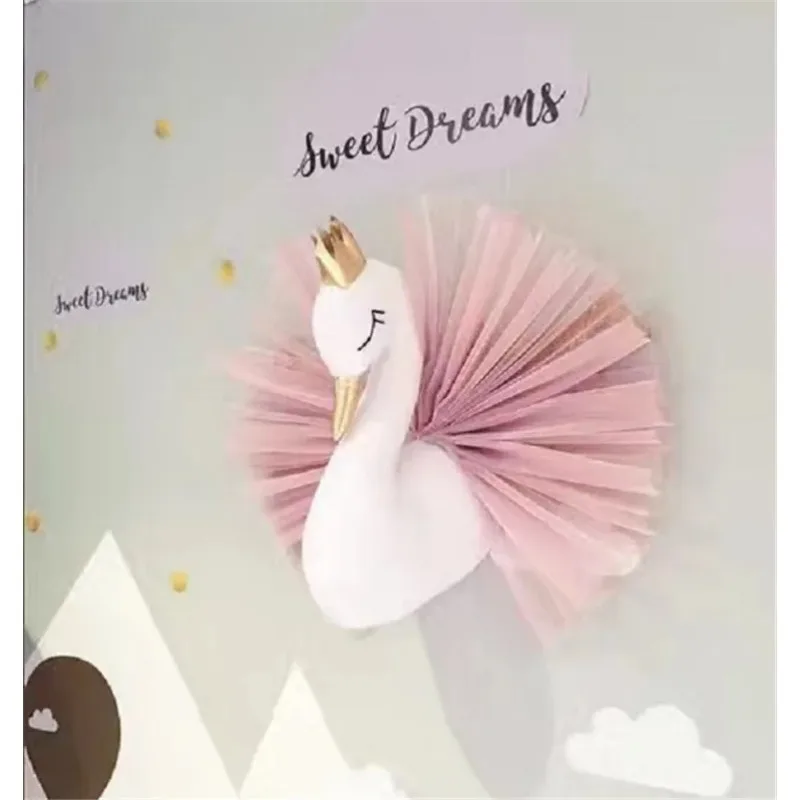 Decorazione Parete 3D Cigno Bianco 40cm Per Cameretta Bambini - Morbido In Cotone, Regalo Di Compleanno