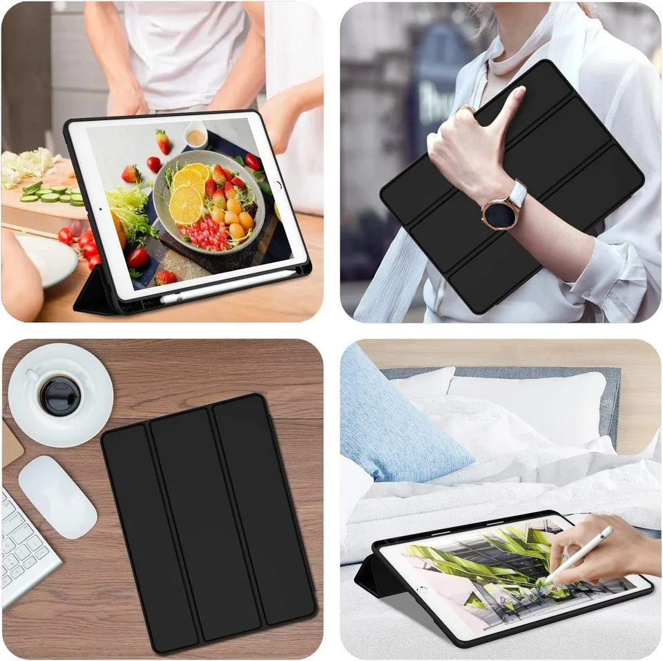 Custodia Antiurto Per IPad Con Portapenne – Compatibile Con IPad 7/8/9 10.2, Mini, Air, Pro