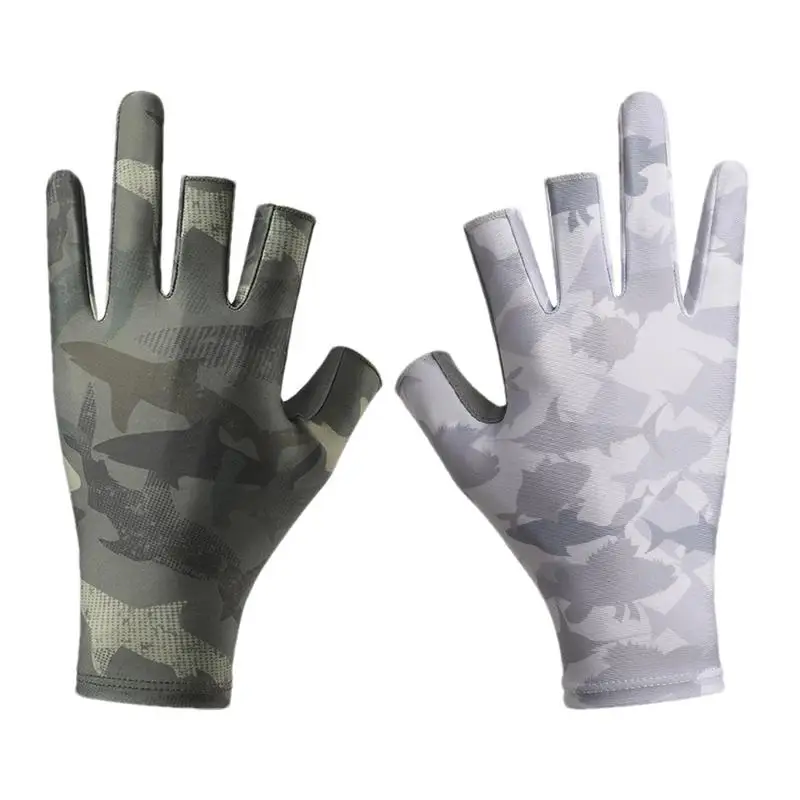 UV Gloves For Kayaking UPF50 Wear-Resistant Fishing Gloves Breathable Comfort Anti-Slip Grip For Rowing And Fishing