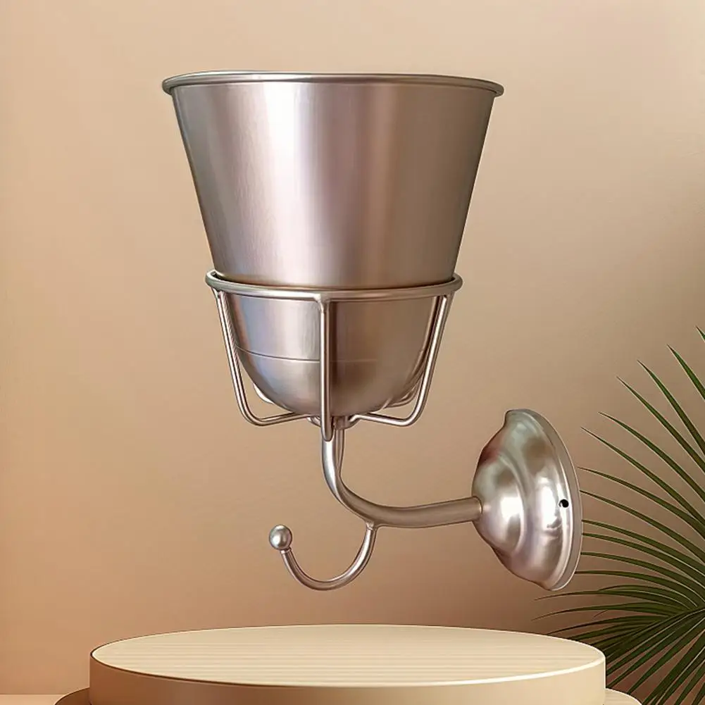 Wall Decor Vase Detachable Stainless Steel Wall Mount Vase With Hook Minimalist Elegant Wall Hanging Flower Plant Holder 4