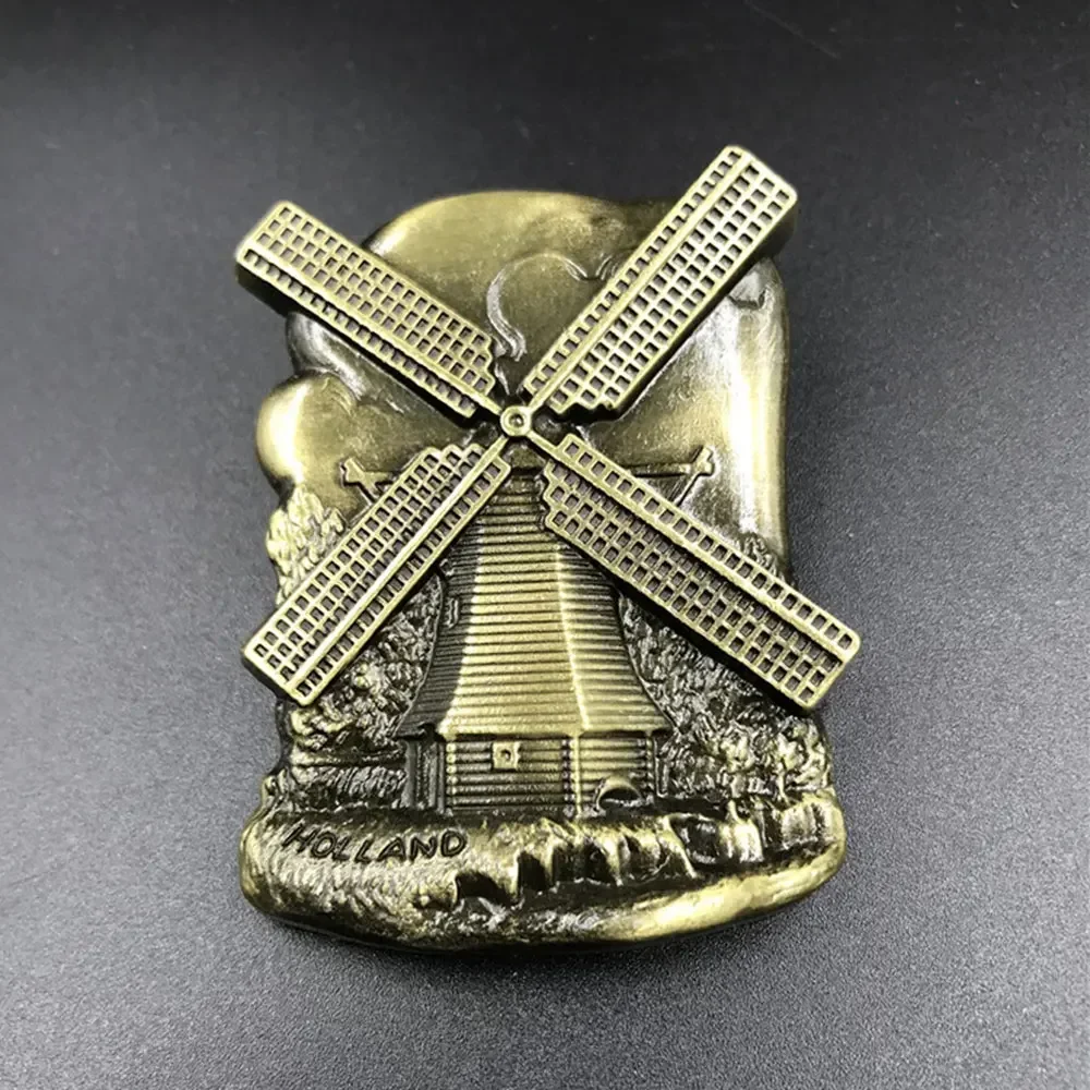 World Travel Landmark Refrigerator Magnet - Metal Keepsake