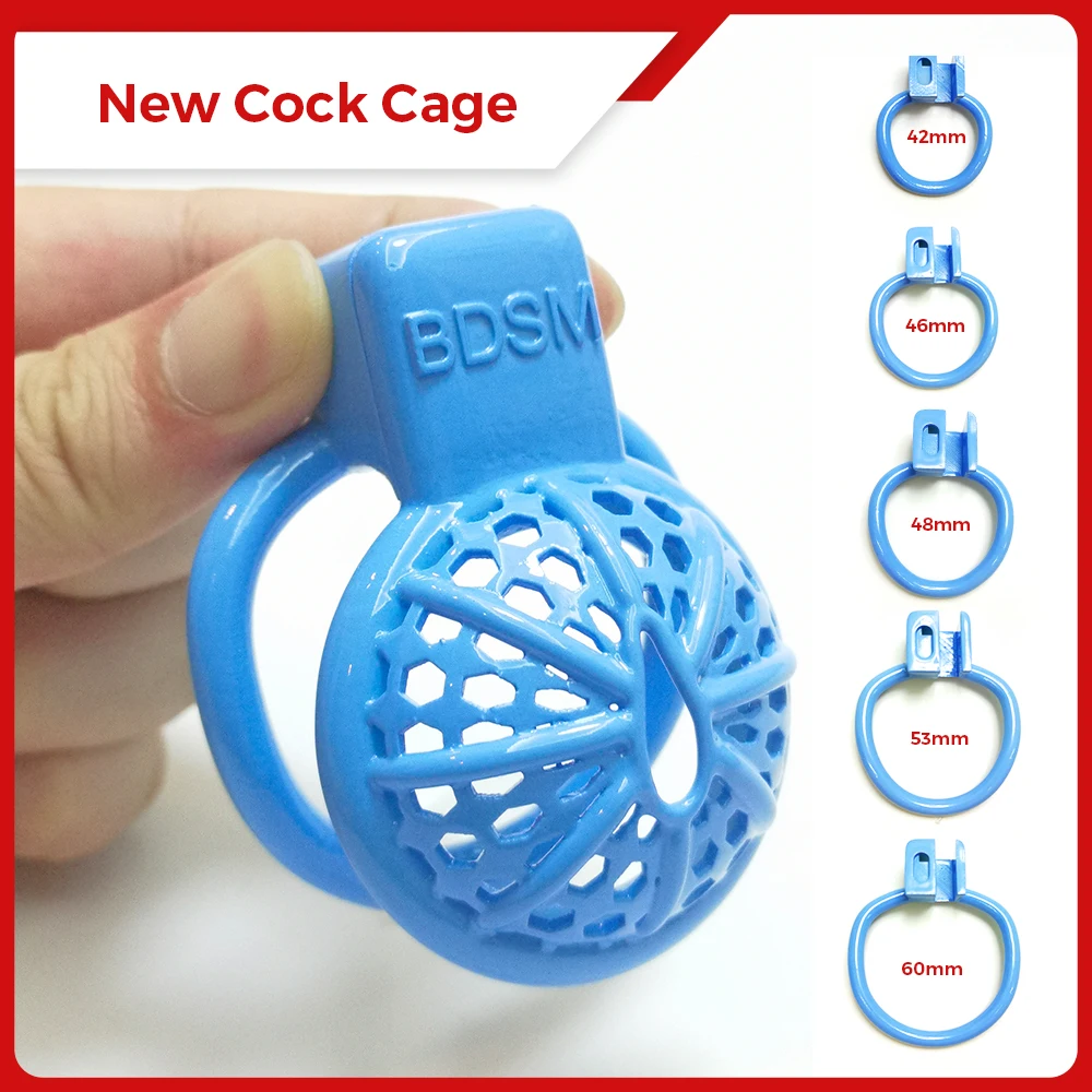 

BLUE Round Pan Sissy Chastity Devices Small Cock Cage With Cockring Lock Bondage 18+ Gay Ladyboy Sex Toys Adult Sex Shop
