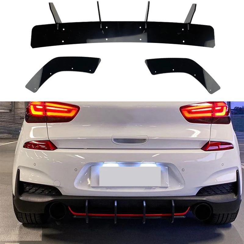 Paraurti Posteriore Diffusore Spoiler Splitter Per Hyundai I30N Mk3 Hatchback 2017-2019 Style Body Kit Accessori Auto Decorazione