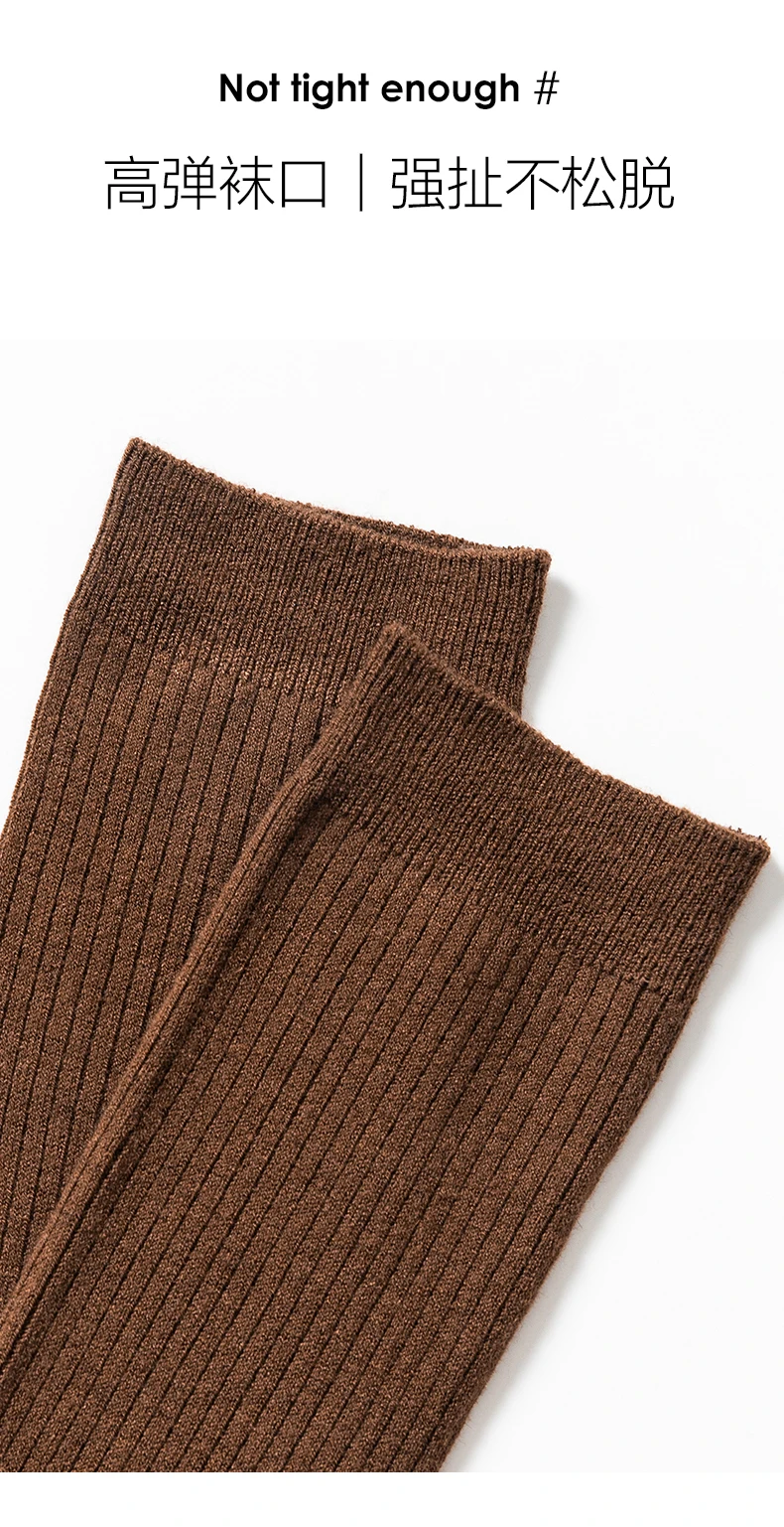 2 Paar Herbst-Winter-Neue gestreifte Overknee-Socken aus 100 % reiner Wolle für Damen, verdickt, warm, vielseitig, lange Röhrensocken für den Außenbereich – Detail 9