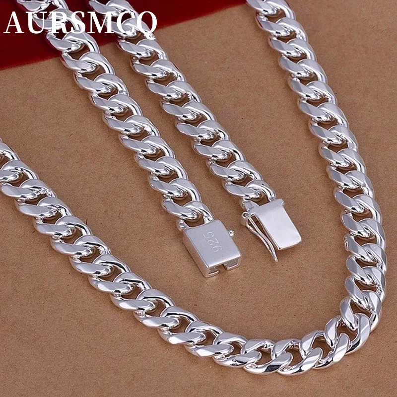

925 Sterling Silver 10MM 20/22/24inches exquisite noble gorgeous charm fashion for men women chain wedding Necklace jewelry