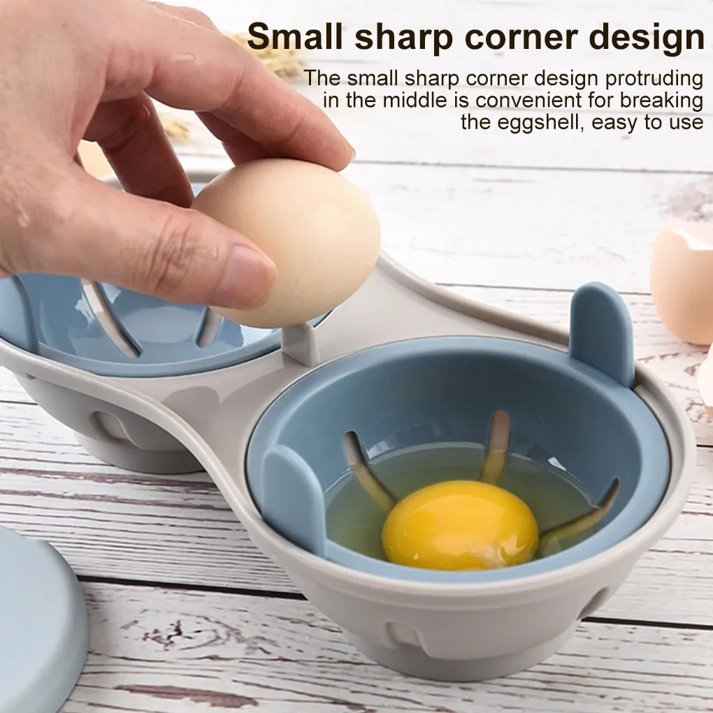 

2-Layer Microwave Egg Poacher Maker Poached Eggs Cooker Steamer Kitchen Gadget Dishwasher Heat Resistant Microwave Egg Poacher