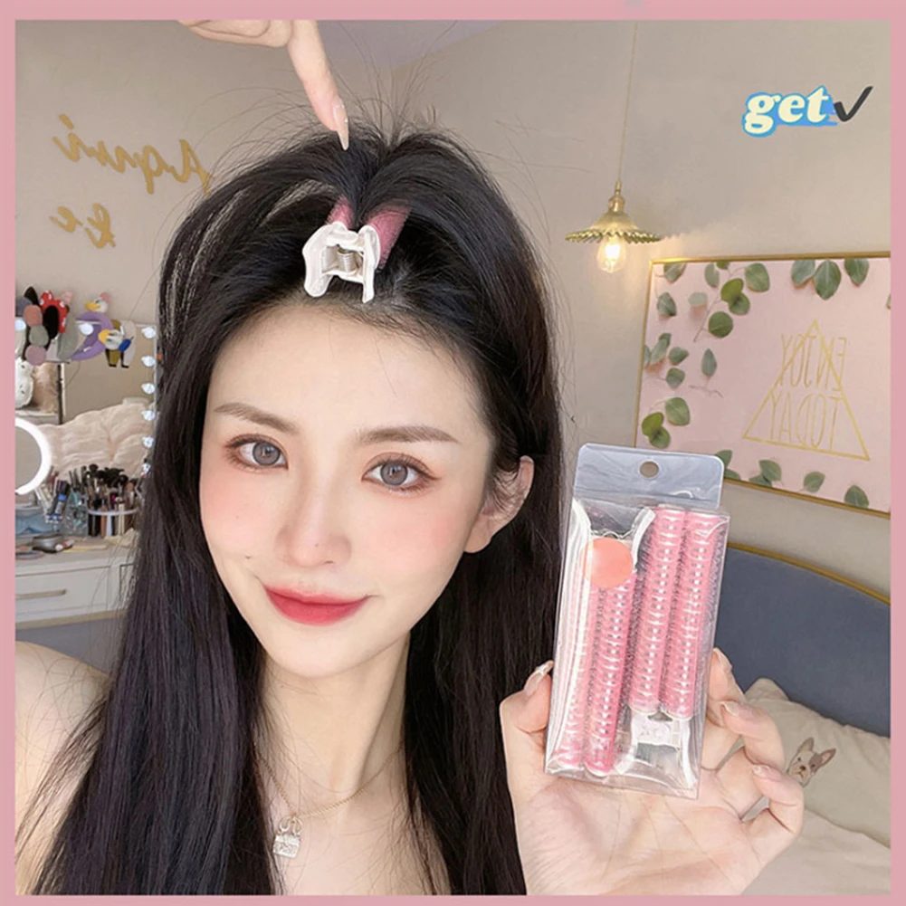 HEALLOR 헤어 쿠션 솜털 클립 세트, 하이 스컬 탑, 한국 스타일, 심리스 고정 에어 헤드 앞머리 클립, 대형 헤어 컬링 롤러