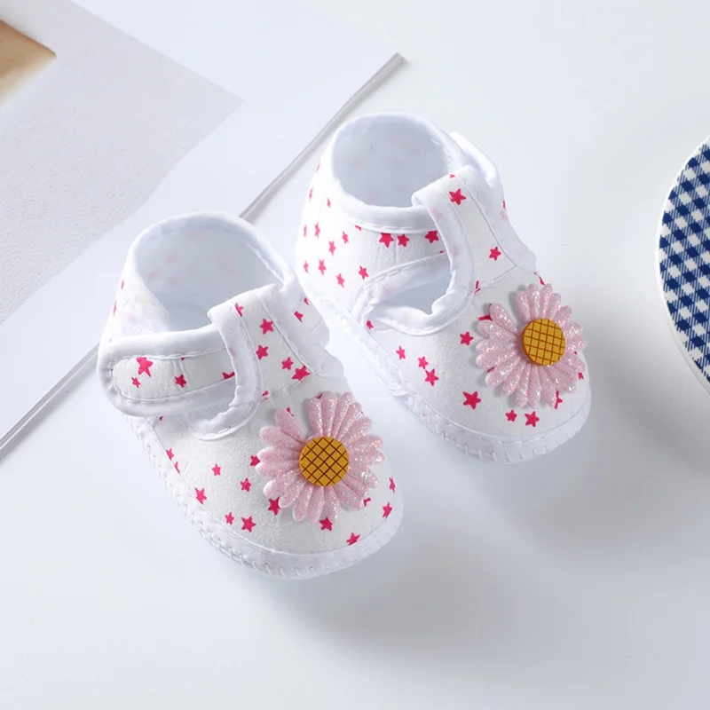 First Walkers Soft Sole Crib  Newborn Toddler Shoes Baby Girl Shoes  Cute Floral Bow Infant Baby Girls Shoes Non-slip Footwear 4