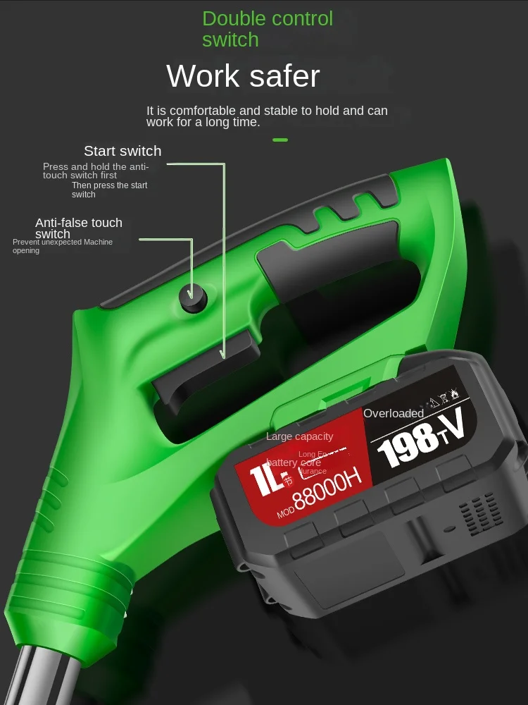Electric lawn mower, small household weeding, rechargeable lawn mower, lithium battery, multi-functional mower
