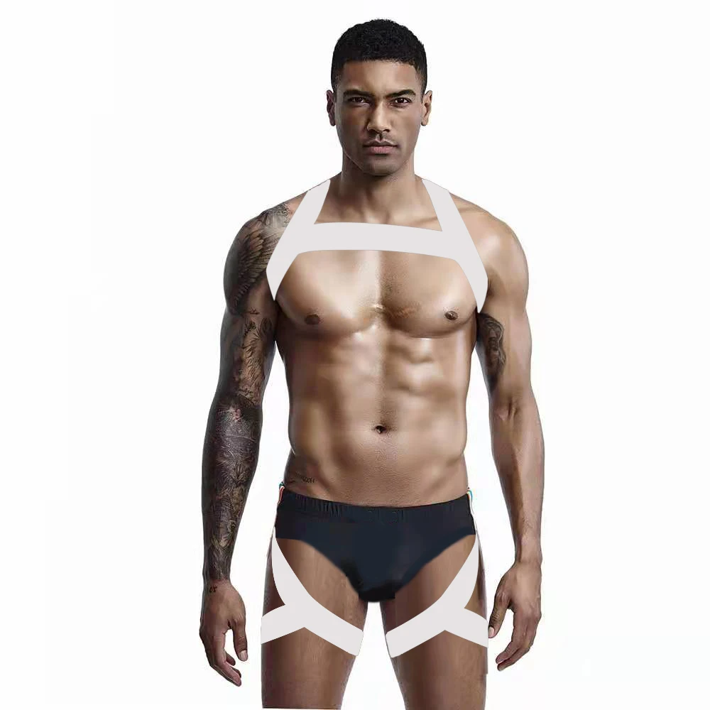 

Club Party Sexy Mens Harness Bandage Thongs Underwear Club wear Chest Strap Erotic Lingerie Gay Sissy cross-dressing