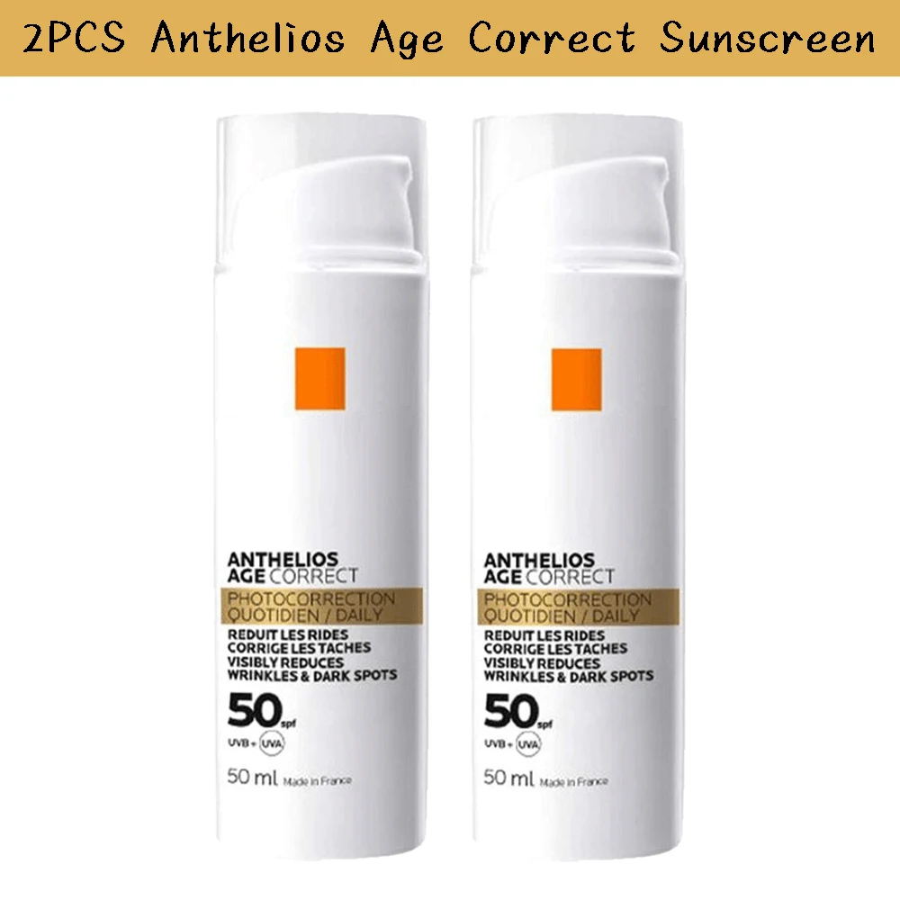 

2PCS Anthelios Age Correct Daily Care SPF50 Sunscreen 50ml Prevent Wrinkles Lightweight Texture Refreshing Non-greasy Nourishing