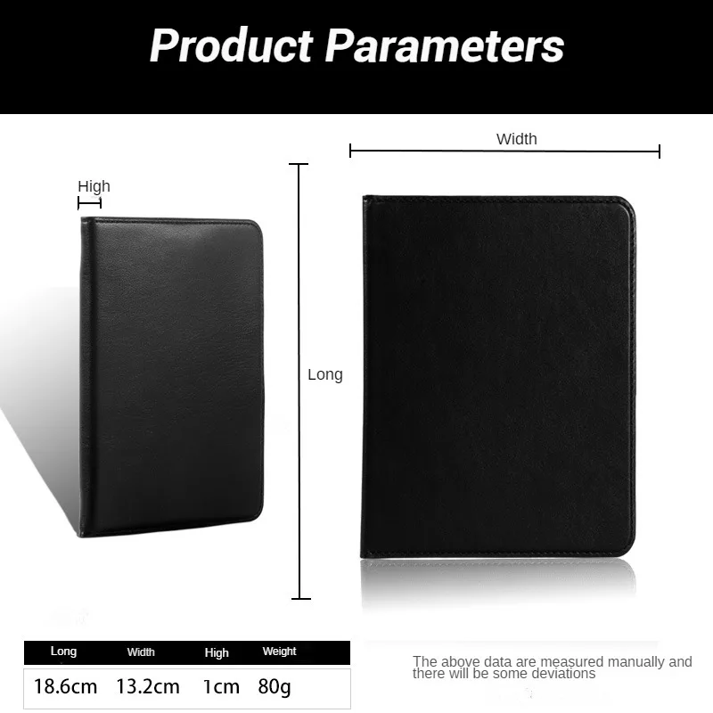 Premium PU Leather Folio Book Cover with Hand Strap and Magnetic Closure
