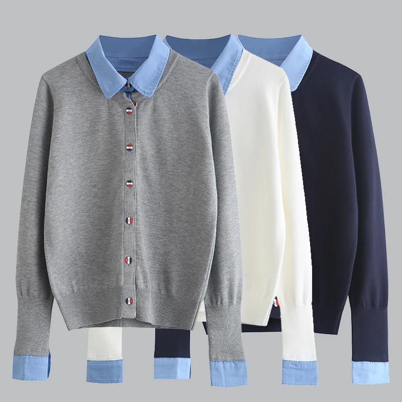 

Sweater Korean Fashion Cardigan Women Y2k Tops Knit New Fall Winter 2022 Sweaters Clothes Long Sleeve Patchwork Kawaii Clothing