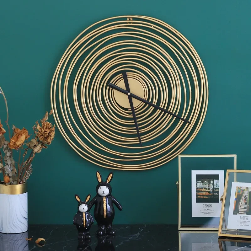 Nordic Large Wall Clock Modern Round Metal Silent Wall Decor Watch Indoor Kitchen Living Room Home Office Decoration Wall Clocks - 5