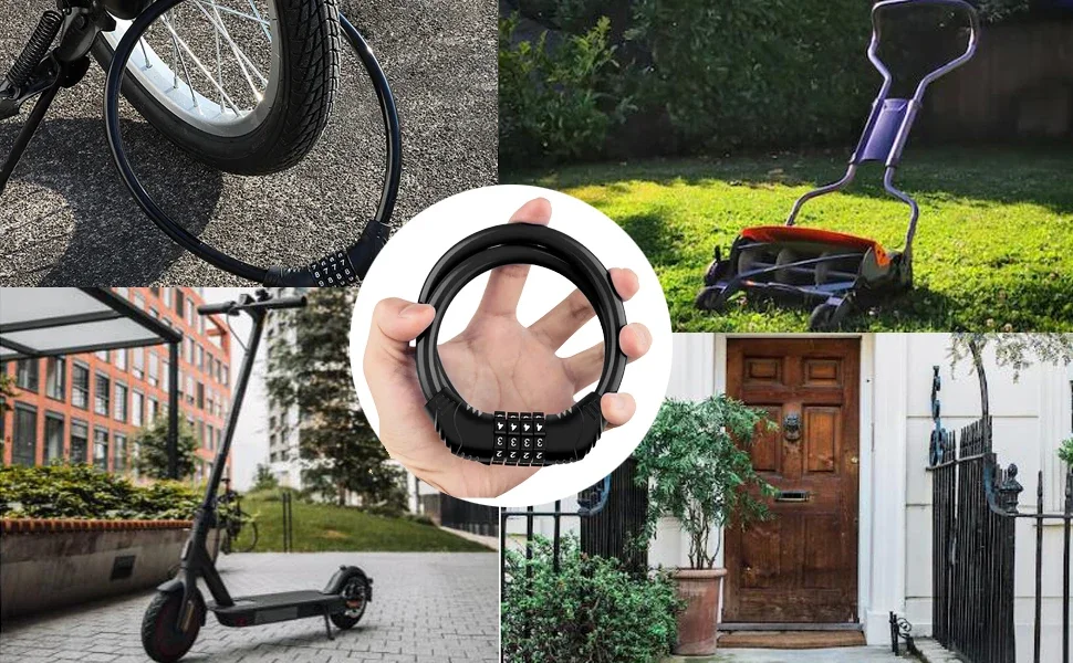 Description Picture 5 of itemBike Lock Cable, Bike Locks Heavy Duty Anti Theft,Security 4 Digit Resettable Combination Portable Code Lock Cable for Bicycle