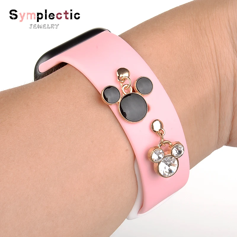 Watch Band Decorative with Rhinestones Nails Silicone Bracelet For Apple  Watch Ornament Women Men Charms Globe Charms Ring - AliExpress