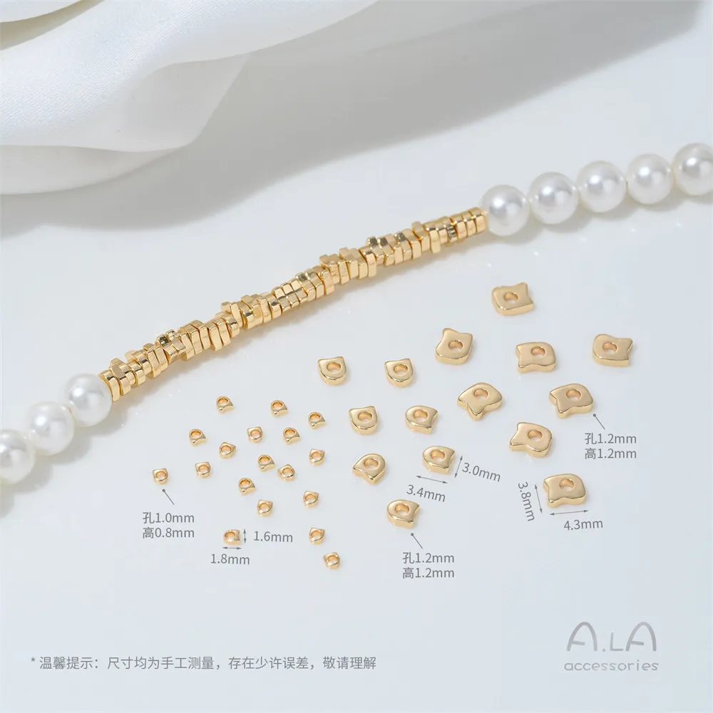 Z467 14K 금도금 깨진 실버 비즈, 작은 깨진 금 비즈, 손으로 끈 비즈, 크리스탈 핸드 목걸이, Diy  액세서리-Freehip.co.kr