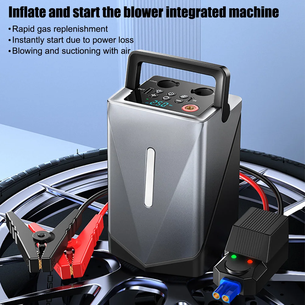 Portable Jump Starter with Air Compressor 6-in-1 Car Battery Jump Starter with 150PSI Tire Inflator 2000A Jumper Kit car jump starter jump starter